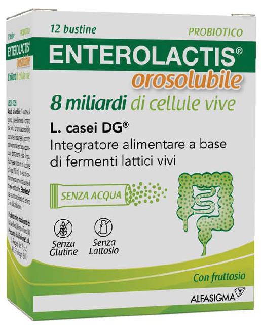 ENTEROLACTIS OROSOLUBILE 12 BUSTINE 8 MILIARDI DI CELLULE VIVE - Farmapanda Srl