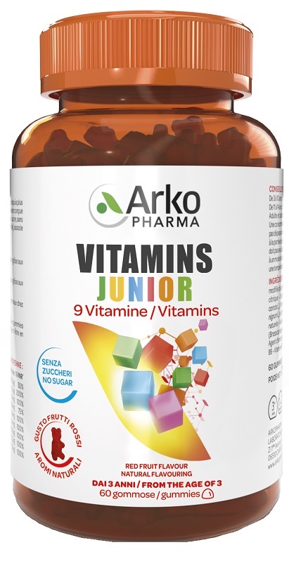 VITAMINS JUNIOR 60 GUMMIES SENZA ZUCCHERI GUSTO FRUTTI ROSSI - Farmapanda Srl