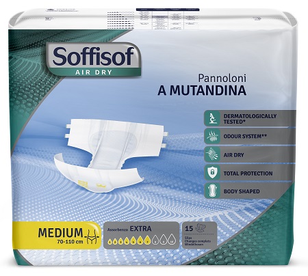 SOFFISOF AIR DRY PANNOLINO MUTANDINA EXTRA M 15 PEZZI - Farmapanda Srl