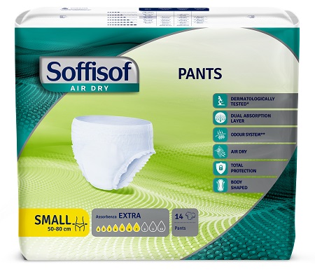 PANNOLONE PER INCONTINENZA SOFFISOF PULL UP AIR DRY SMALL 14 PEZZI - Farmapanda Srl