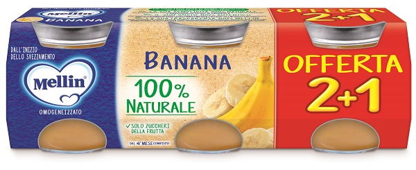 MELLIN OMOGENEIZZATO BANANA 3 PEZZI DA 100 G - Farmapanda Srl