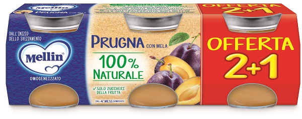 MELLIN OMOGENEIZZATO PRUGNA 3 PEZZI DA 100 G - Farmapanda Srl