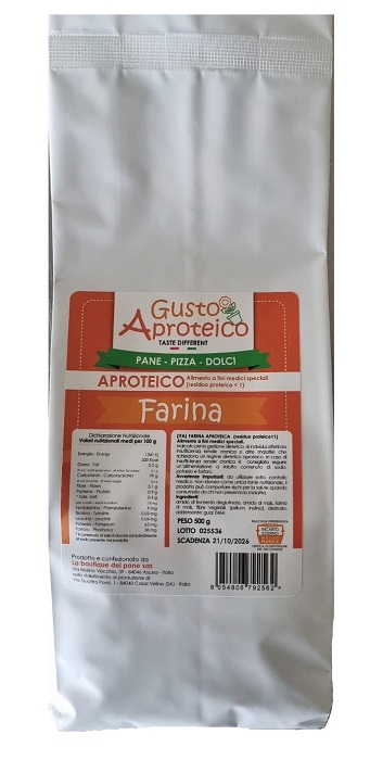 GUSTO APROTEICO FARINA PANE/PIZZA/DOLCI 500 G - Farmapanda Srl