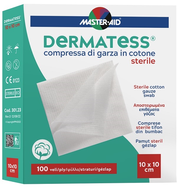 GARZA IDROFILA DERMATESS COTONE 10X10 100 VELI - Farmapanda Srl