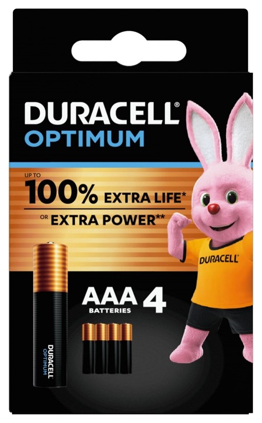 DURACELL OPTIMUM AAA B4 4 PILE BLISTER - Farmapanda Srl