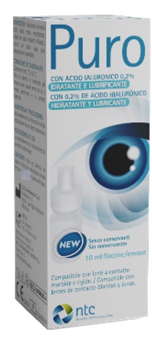SOLUZIONE STERILE PER USO OFTALMICO PURO IDRATANTE E LUBRIFICANTE 0,2% ACIDO IALURONICO SENZA CONSERVANTI 10 ML - Farmapanda Srl
