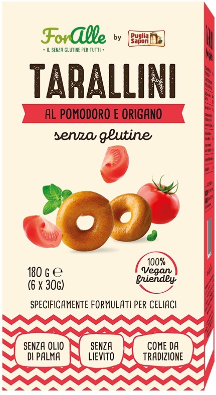 FORALLE TARALLINI POMODORO E ORIGANO 6 BUSTINE X 30 G - Farmapanda Srl