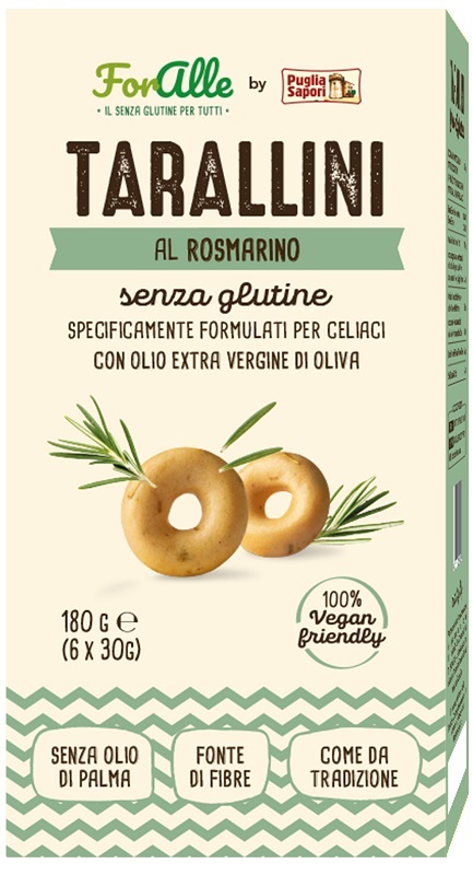 FORALLE TARALLINI ROSMARINO 6 BUSTINE X 30 G - Farmapanda Srl