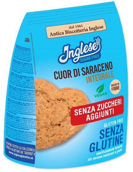 INGLESE BISCOTTI CUOR DI SARACENO INTEGRALI SENZA ZUCCHERI AGGIUNTI 200 G - Farmapanda Srl