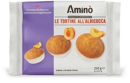 AMINO' LE TORTINE ALBICOCCA 4 PEZZI DA 52,5 G - Farmapanda Srl