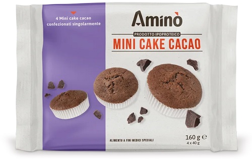 AMINO' MINI CAKE CACAO 4 PEZZI DA 40 G - Farmapanda Srl