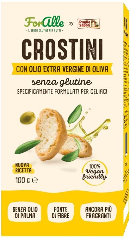 FORALLE CROSTINI CON OLIO EXTRAVERGINE D'OLIVA 100 G - Farmapanda Srl