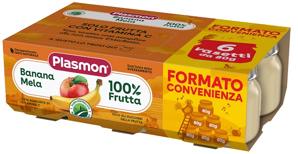 PLASMON OMOGENEIZZATO BANANA MELA 6X80 G - Farmapanda Srl