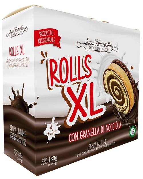 ROLLS XL MERENDINA PAN DI SPAGNA GRANELLA NOCCIOLA 180 G - Farmapanda Srl