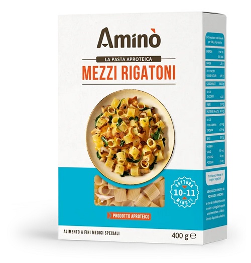 AMINO' MEZZI RIGATONI APROTEICI 400 G - Farmapanda Srl