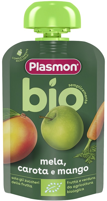 PLASMON MELA CAROTA MANGO BIO POUCHES 100 G - Farmapanda Srl