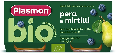 PLASMON OMOGENEIZZATO BIO PERA MIRTILLI 2 VASETTI X 80 G - Farmapanda Srl