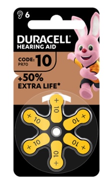DURACELL EASY TAB 10 GIALLO BATTERIA PER APPARECCHIO ACUSTICO 6 PEZZI - Farmapanda Srl