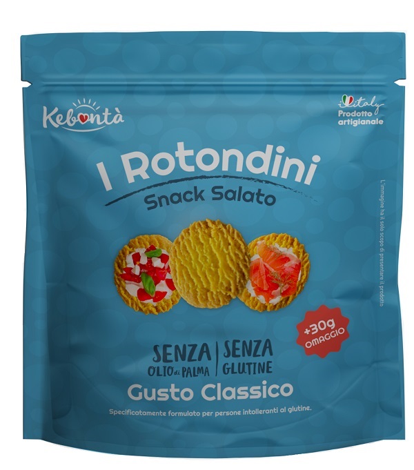 KEBONTA' I ROTONDINI SNACK SALATO GUSTO CLASSICO 150 G + 30 G IN OMAGGIO - Farmapanda Srl