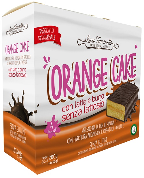 ORANGE CAKE MERENDINA ALL'ARANCIA CON COPERTURA DI CIOCCOLATO FONDENTE 4X50G - Farmapanda Srl