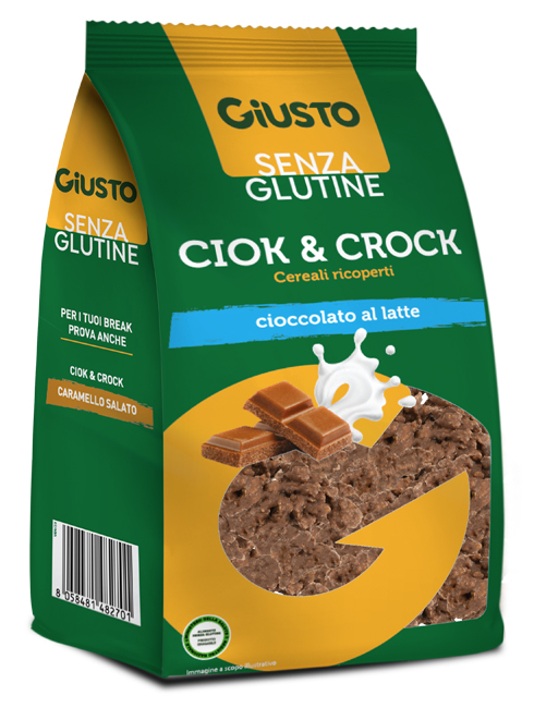 GIUSTO SENZA GLUTINE CIOK&CROCK CEREALI RICOPERTI DI CIOCCOLATO AL LATTE 125 G - Farmapanda Srl