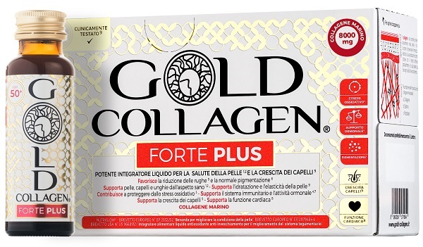 GOLD COLLAGEN FORTE PLUS 10 FLACONCINI DA 50 ML 8G COLLAGENE - Farmapanda Srl
