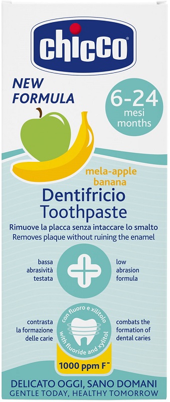 CHICCO DENTIFRICIO 6 MESI+ MELABANANA CON FLUORO 50 ML - Farmapanda Srl