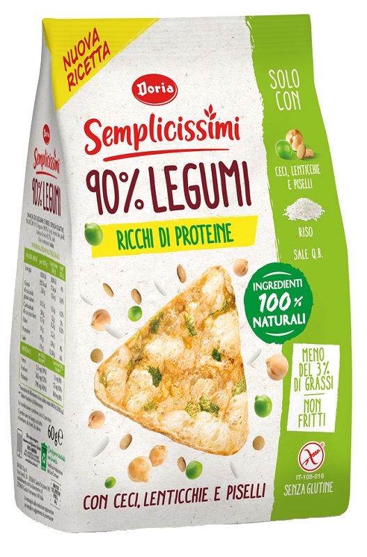 DORIA SEMPLICISSIMI SNACK 90% LEGUMI CECI-LENTICCHIE-PISELLI 60 G - Farmapanda Srl