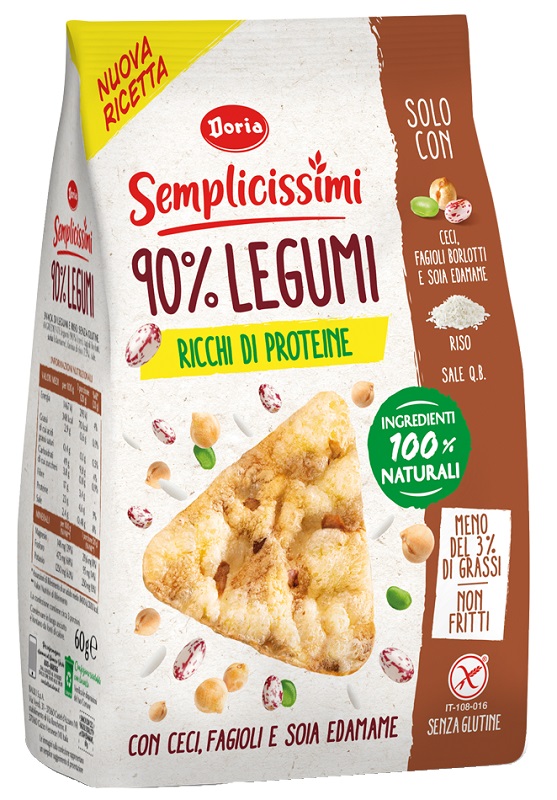 DORIA SEMPLICISSIMI SNACK 90% LEGUMI CECI-FAGIOLI-SOIA 60 G - Farmapanda Srl