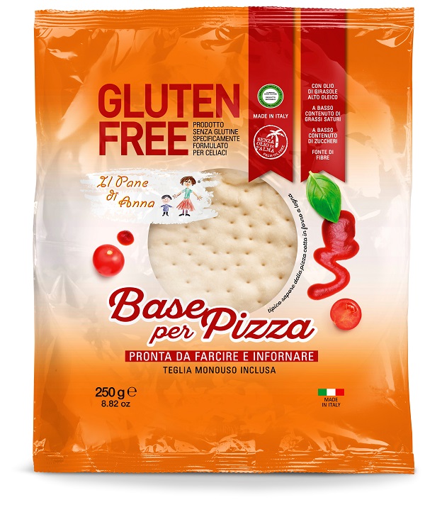 IL PANE DI ANNA BASE PIZZA SENZA GLUTINE SENZA LATTE 250 G - Farmapanda Srl
