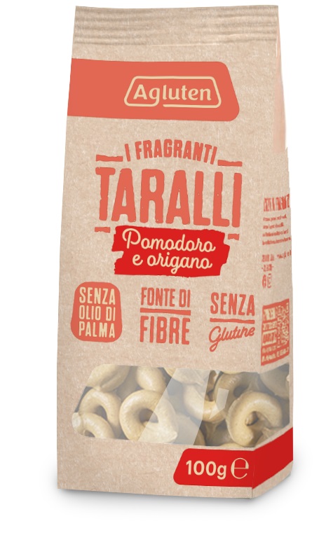 AGLUTEN TARALLI POMODORO E ORIGANO 100 G - Farmapanda Srl