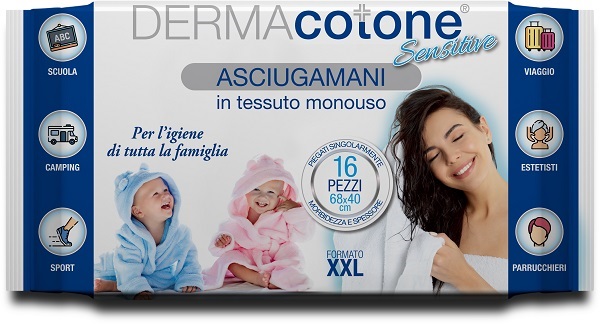 DERMACOTONE SENSITIVE ASCIUGAMANI XXL 68X40 CM 16 PEZZI - Farmapanda Srl