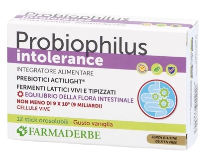 PROBIOPHILUS INTOLLERANCE 12 STICK PACK - Farmapanda Srl