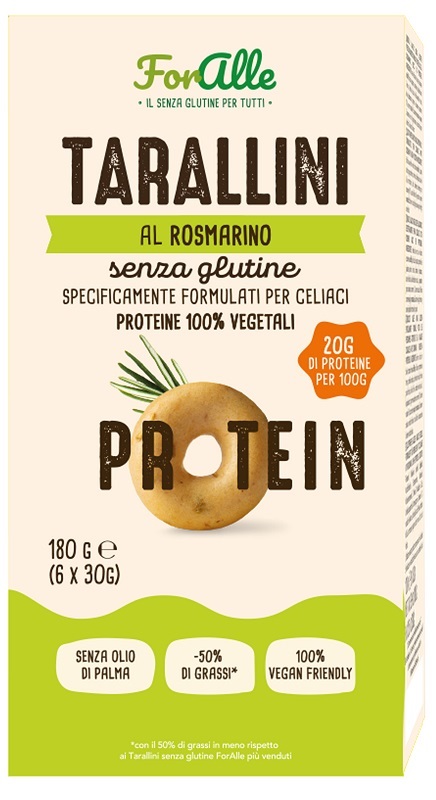 FORALLE TARALLINI PROTEICI ROSMARINO 6 BUSTINE DA 30 G - Farmapanda Srl