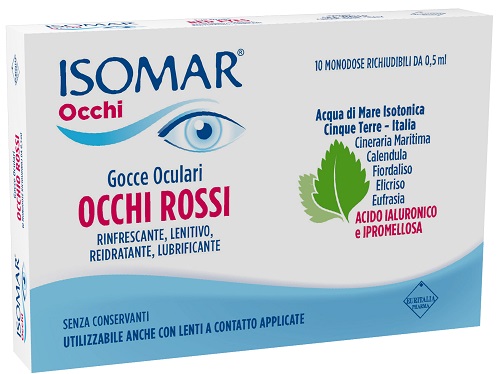 ISOMAR OCCHI ROSSI GOCCE OCULARI ACIDO IALURONICO 0,20% 10 FLACONCINI - Farmapanda Srl