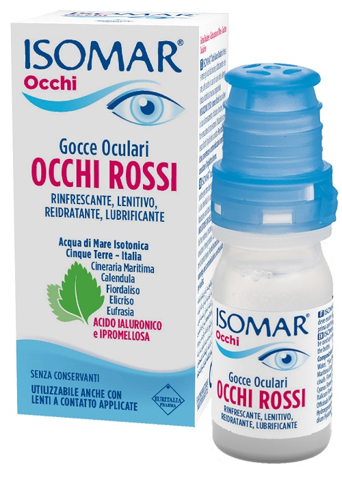 ISOMAR OCCHI ROSSI GOCCE OCULARI ACIDO IALURONICO 0,20% 10 ML - Farmapanda Srl