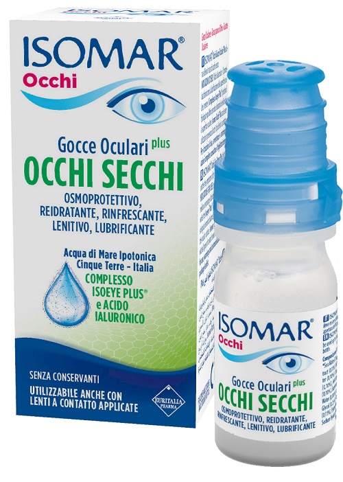 ISOMAR OCCHI SECCHI PLUS GOCCE OCULARI ACIDO IALURONICO 0,20% 10 ML - Farmapanda Srl