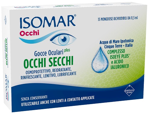 ISOMAR OCCHI SECCHI PLUS GOCCE OCULARI ACIDO IALURONICO 0,20% 15 FLACONCINI - Farmapanda Srl